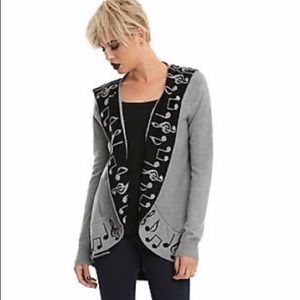 Hot Topic Hooded Music Note Sweater